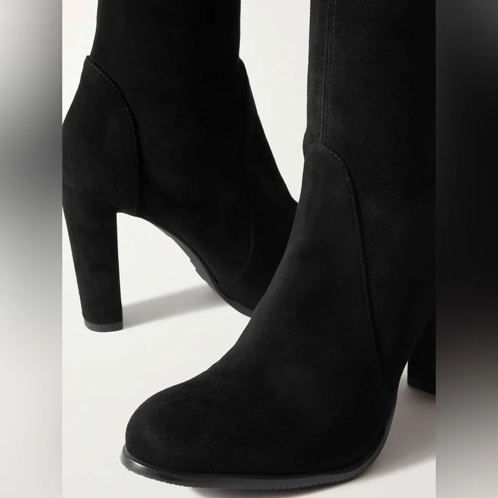 STUART WEITZMAN Highland black suede over-the-knee boots sz 10 - Picture 4 of 11